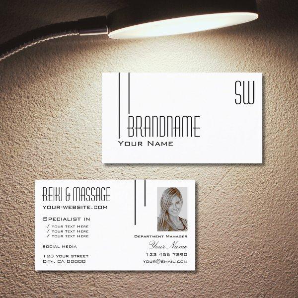 Classic Plain White with Monogram and Photo Modern
