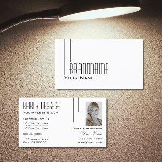 Classic Plain White with Photo Professional Modern