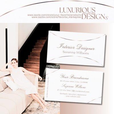 Classic Plain White with Rose Gold Decor Simple