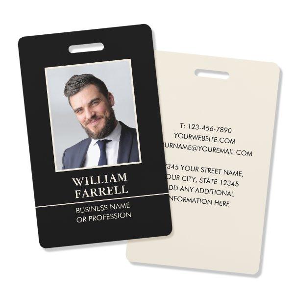 Classic Professional ID Black Ivory Security Badge