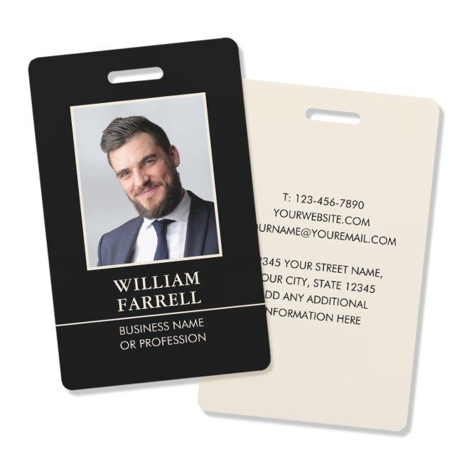 Classic Professional ID Black Ivory Security Badge