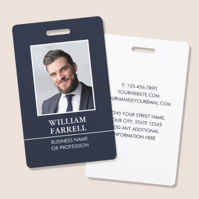 Classic Professional ID Blue-Black White Security Badge