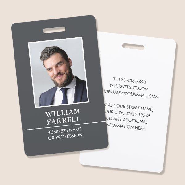 Classic Professional ID Dark Gray White Security Badge