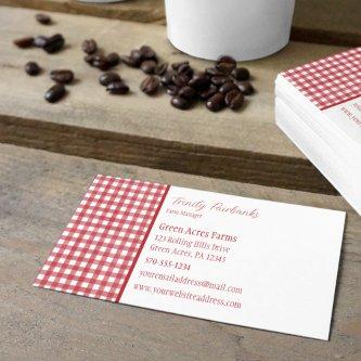 Classic Red and White Gingham Plaid