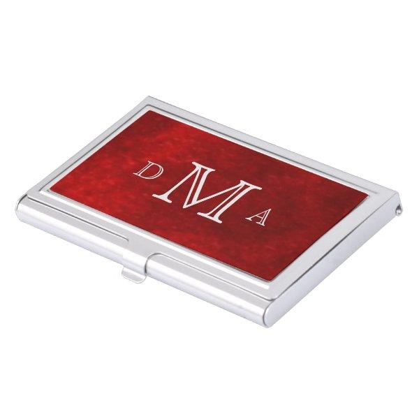 Classic Red Silver Monogram  Holder