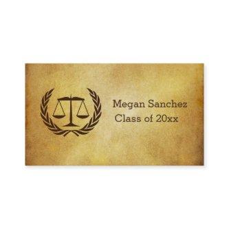 Classic Scales of Justice Law School Graduation Calling Card