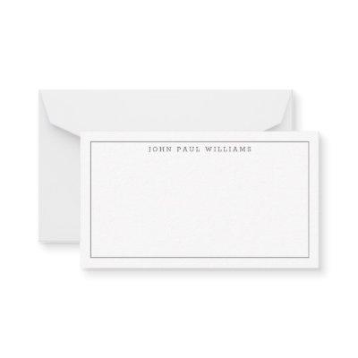 Classic Simple Professional Thin Border Gray Slate Note Card