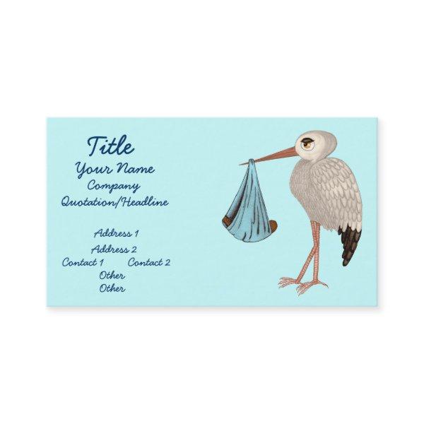 Classic Stork (Blue) 2 (Baby Shower)