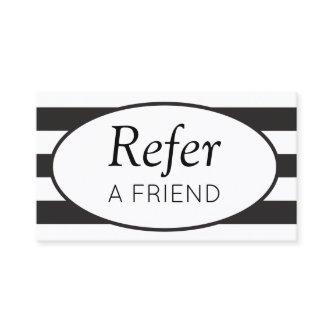 Classic Stripes Black Refer a Friend Referral Card