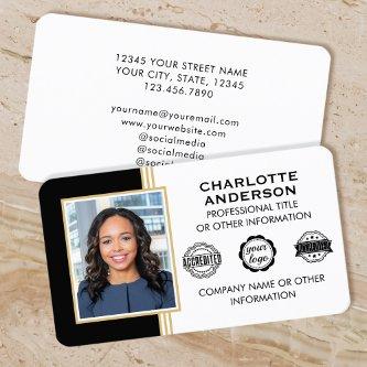 Classic Style Custom ID Photo Black Gold