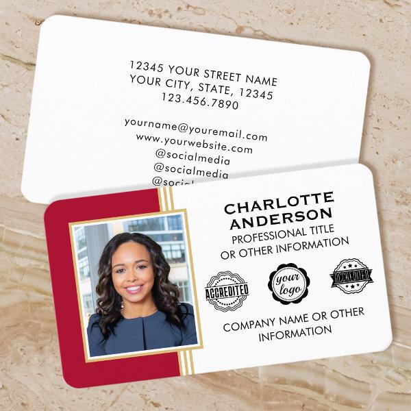 Classic Style Custom ID Photo Red Gold