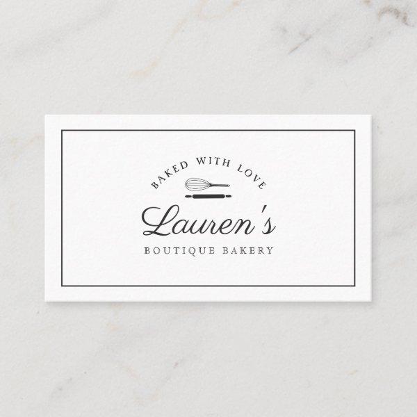 Classic Style Home Bakery Logo Baked with Love
