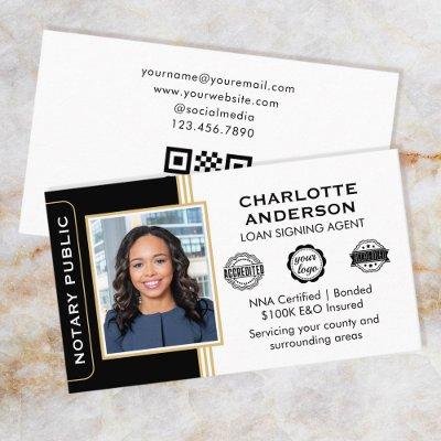 Classic Style Notary Signing Agent ID Black Gold