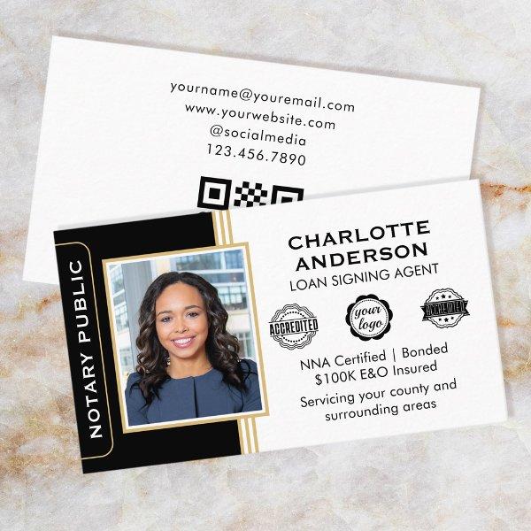 Classic Style Notary Signing Agent ID Black Gold