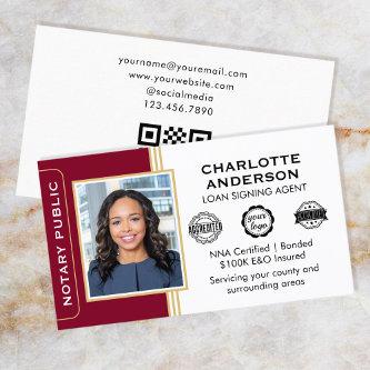 Classic Style Notary Signing Agent ID Burgundy