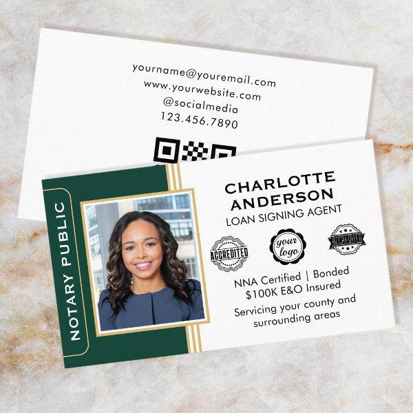 Classic Style Notary Signing Agent ID Green Gold