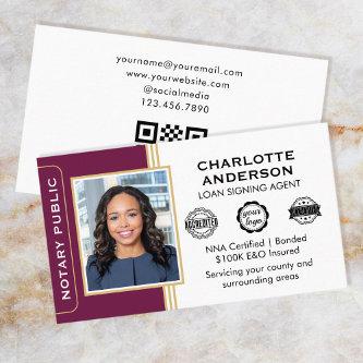Classic Style Notary Signing Agent ID Plum Gold