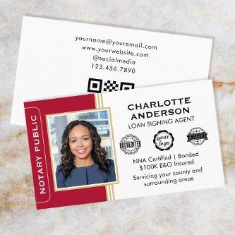 Classic Style Notary Signing Agent ID Red Gold