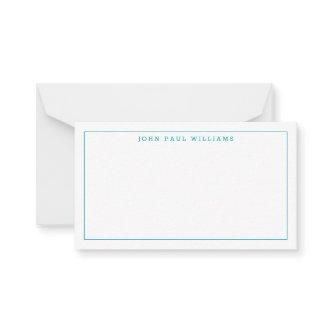 Classic Teal Green Professional Formal Thin Border Note Card