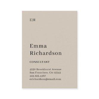 Classic Text with Monogram | Neutral Beige