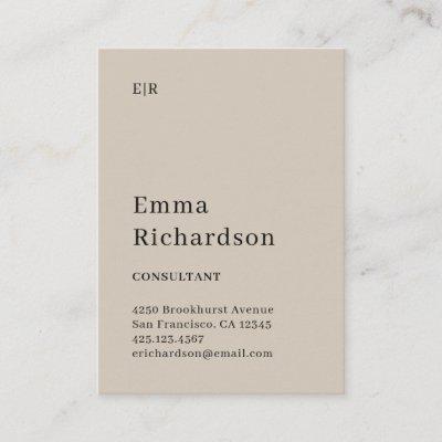 Classic Text with Monogram | Neutral Beige