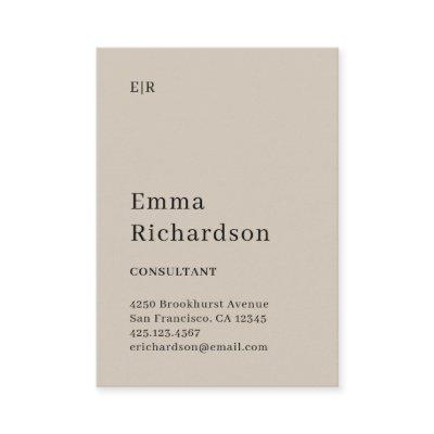 Classic Text with Monogram | Neutral Beige