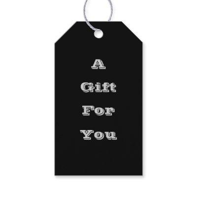 Classic Timeless Traditional Black Solid Color Gift Tags