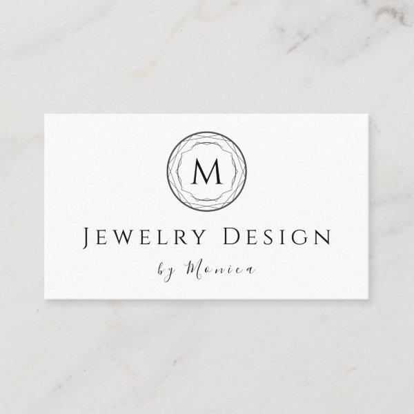 Classic White Monogram Jewelry Design Minimalist
