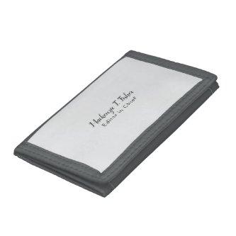 Classical Calligraphy Elegant Plain Simple Grey Trifold Wallet