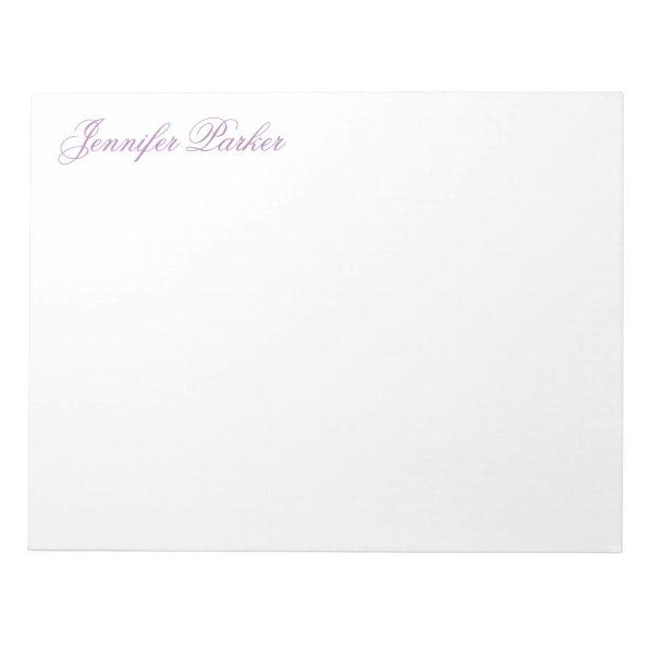 Classical Handwriting Your Name Feminine Stylish Notepad