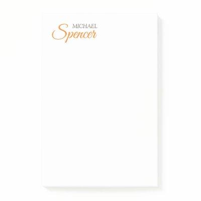 Classical Plain Simple Clean Professional Name Post-it Notes