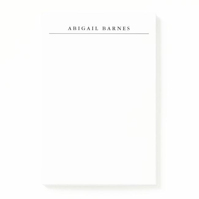 Classical Retro White Minimalist Professional Post-it Notes