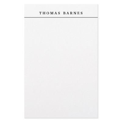 Classical White Minimalist Plain Elegant Stationery