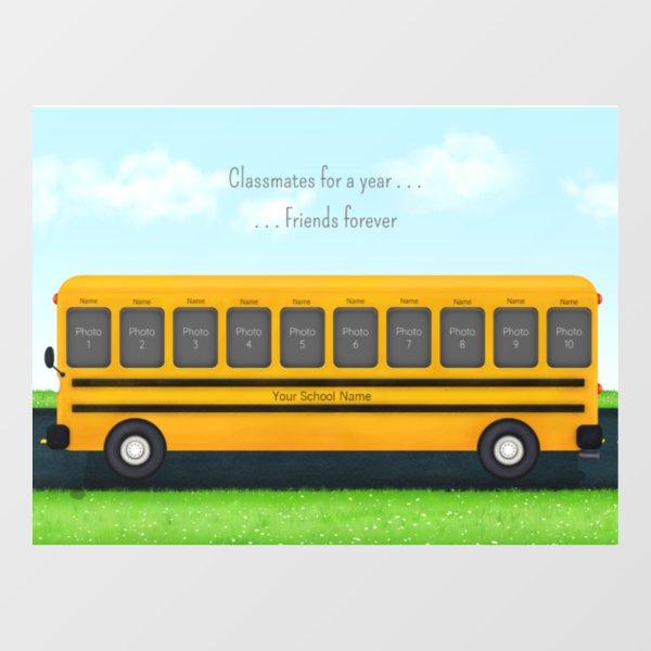 Classmates for a Year Friends Forever School Bus Window Cling