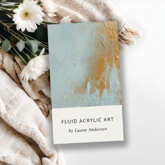 Classy Artistic Aqua Blue Gold Oil Paint Texture