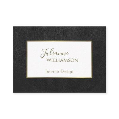 Classy Black Faux Leather with Gold Frame Elegant