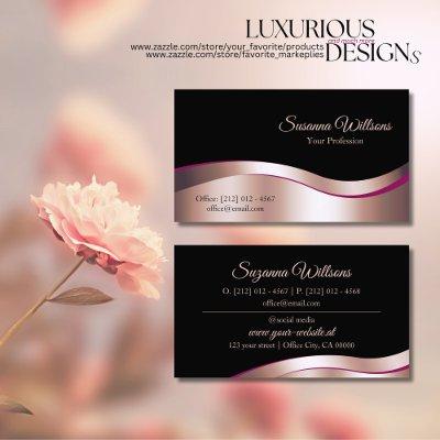 Classy Black Wavy Rose Gold Decor Luxurious