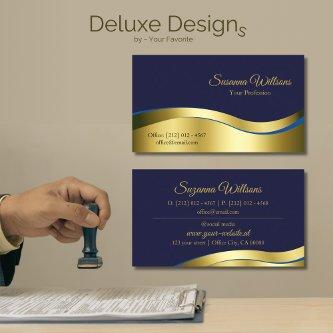 Classy Blue Wavy Gold Decor Stylish and Luxury