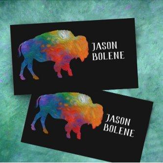 classy bold bison art on black custom