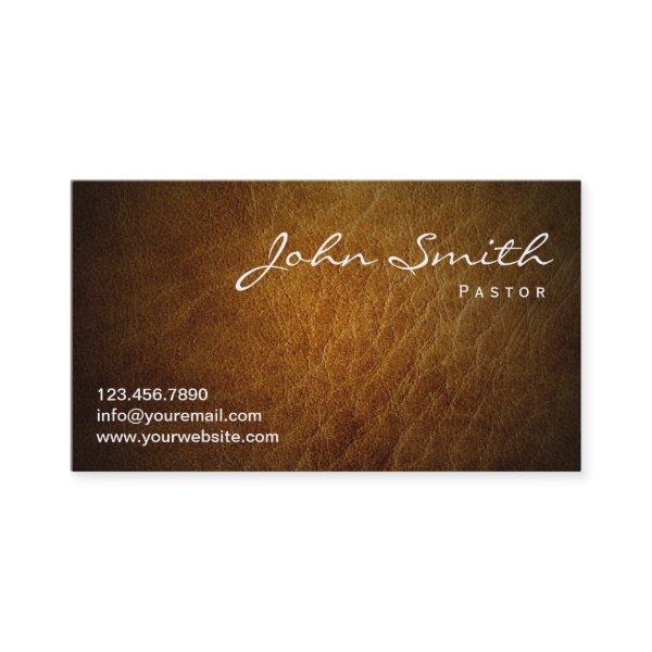 Classy Brown Leather Pastor