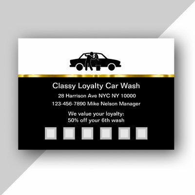 Classy Car Wash Customer Loyalty Rewards Cards