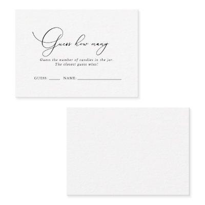 Classy Chic Minimalist Guess How Many Game Card