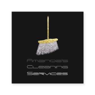 Classy Cleaning Residence Services Maid Gold Black Square