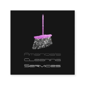Classy Cleaning Residence Services Maid Pink Black Square
