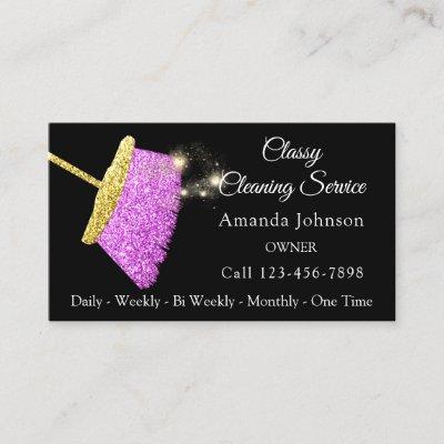 Classy Cleaning Service Gold Fuchsia Pink