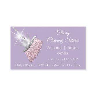 Classy Cleaning Service Maid Broom Crown Purple