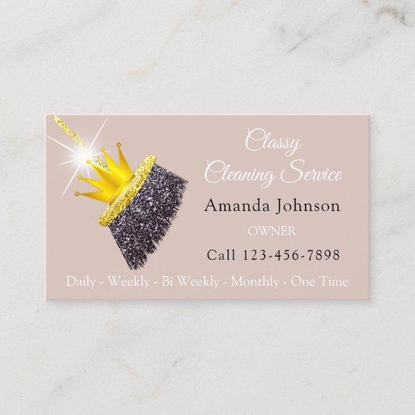 Classy Cleaning Service Maid Glitter Gold Crown