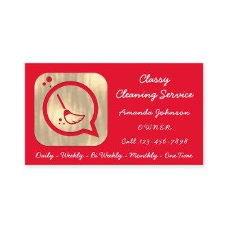 Classy Cleaning Service Maid Gold Groom Logo Red