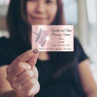 Classy Cleaning Service Maid Gray Silver Rose   Magnet