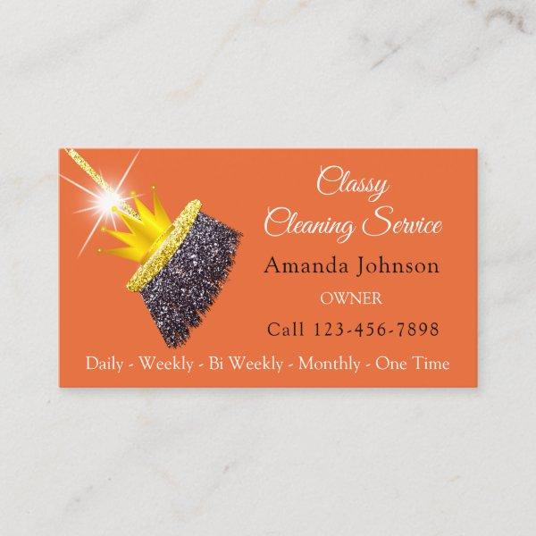 Classy Cleaning Service Maid Orange Gold Crown